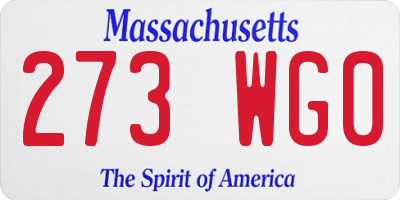 MA license plate 273WG0