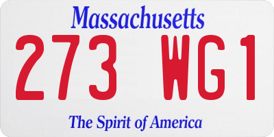 MA license plate 273WG1