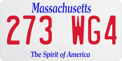 MA license plate 273WG4