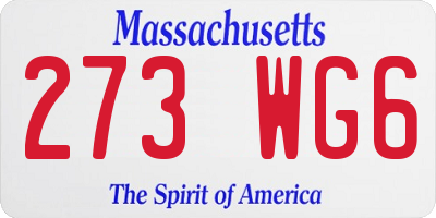 MA license plate 273WG6