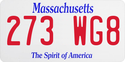 MA license plate 273WG8