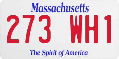 MA license plate 273WH1