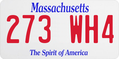 MA license plate 273WH4