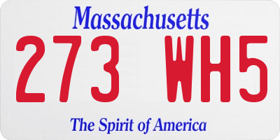 MA license plate 273WH5