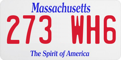 MA license plate 273WH6