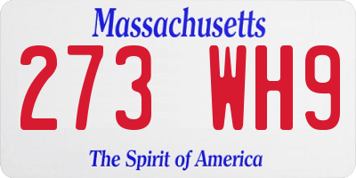 MA license plate 273WH9