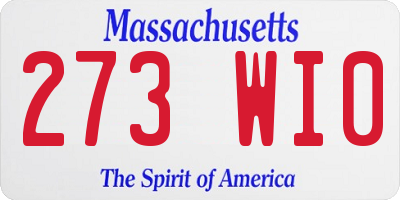 MA license plate 273WI0