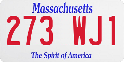 MA license plate 273WJ1