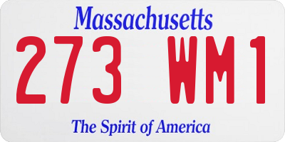 MA license plate 273WM1