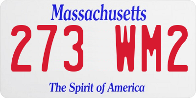 MA license plate 273WM2