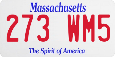 MA license plate 273WM5