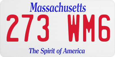 MA license plate 273WM6