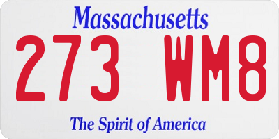 MA license plate 273WM8