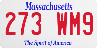 MA license plate 273WM9