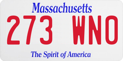 MA license plate 273WN0