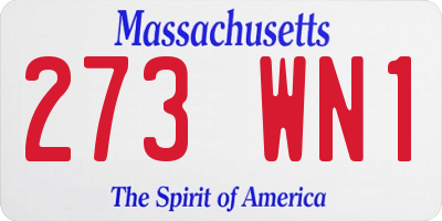 MA license plate 273WN1