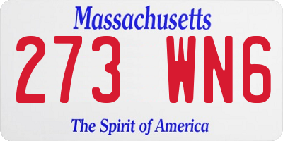 MA license plate 273WN6