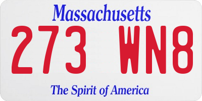 MA license plate 273WN8