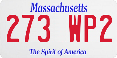 MA license plate 273WP2