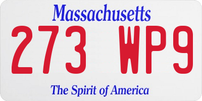 MA license plate 273WP9