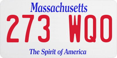 MA license plate 273WQ0