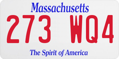 MA license plate 273WQ4