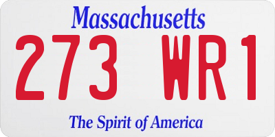 MA license plate 273WR1