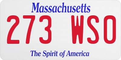 MA license plate 273WS0