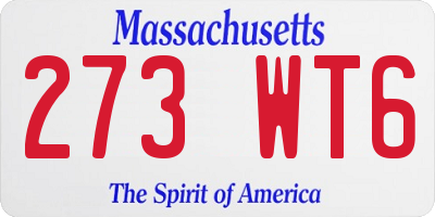 MA license plate 273WT6