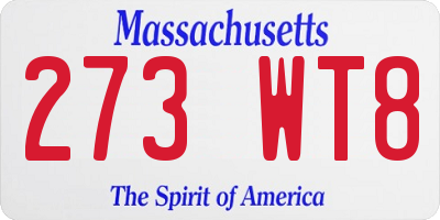 MA license plate 273WT8