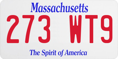 MA license plate 273WT9