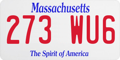 MA license plate 273WU6