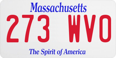 MA license plate 273WV0