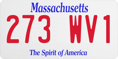 MA license plate 273WV1