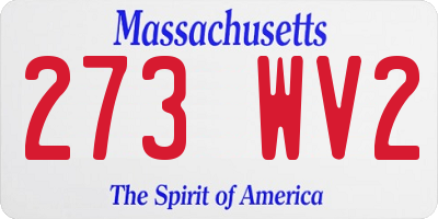 MA license plate 273WV2