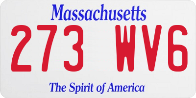 MA license plate 273WV6