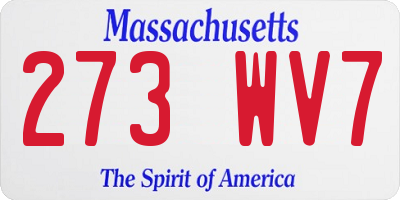 MA license plate 273WV7