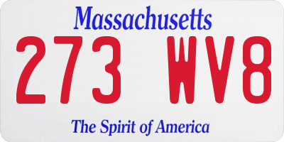 MA license plate 273WV8