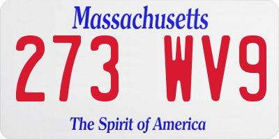 MA license plate 273WV9