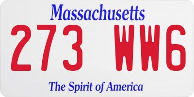 MA license plate 273WW6