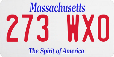 MA license plate 273WX0