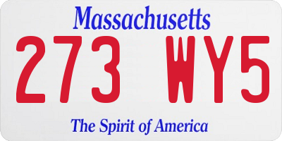 MA license plate 273WY5