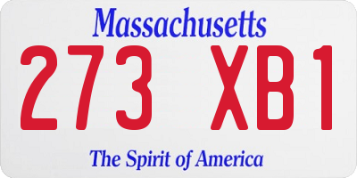 MA license plate 273XB1