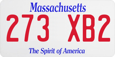 MA license plate 273XB2