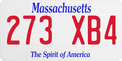 MA license plate 273XB4