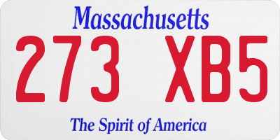 MA license plate 273XB5
