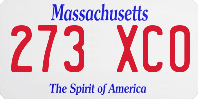 MA license plate 273XC0