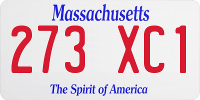 MA license plate 273XC1