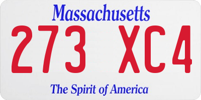 MA license plate 273XC4