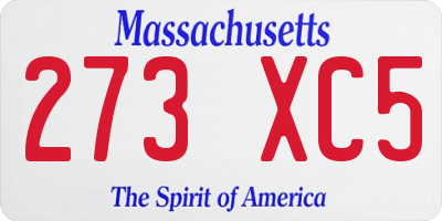 MA license plate 273XC5